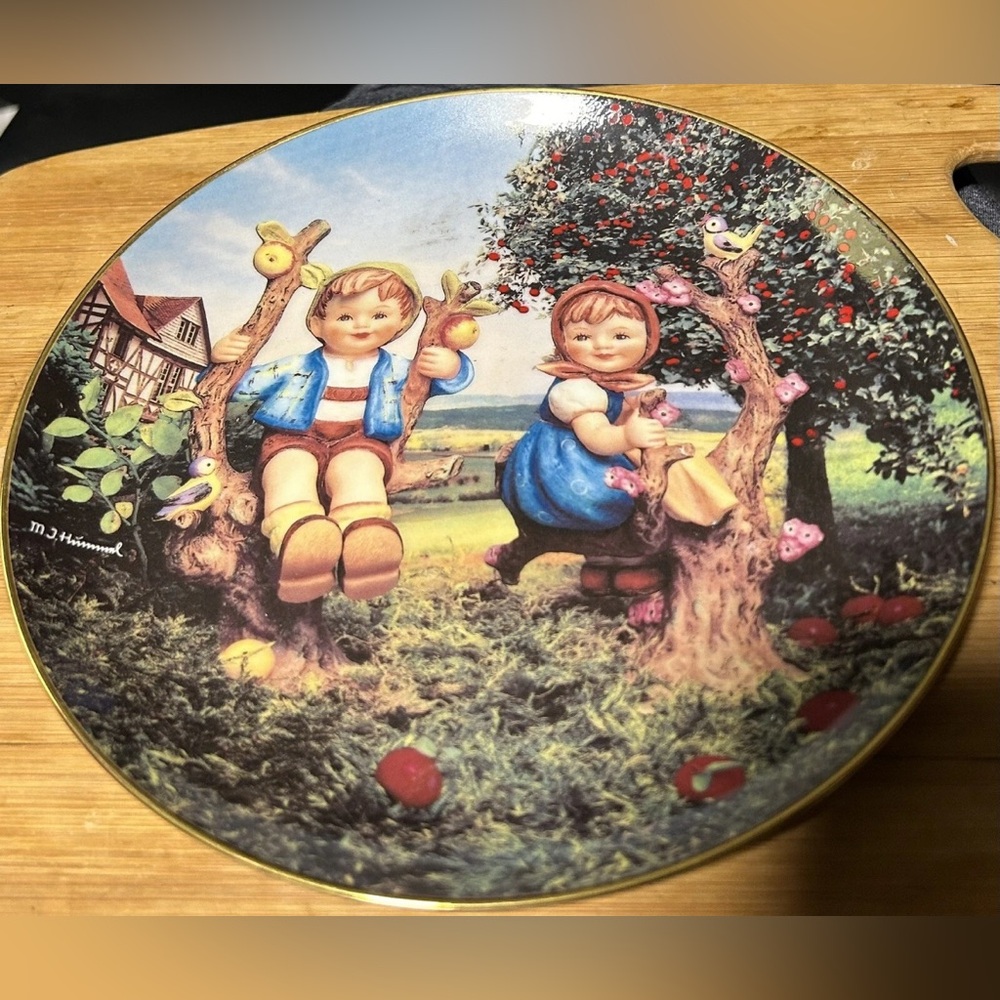 M. J. Hummel “Apple Tree Boy & Girl” from The Plate Collection Little Champions